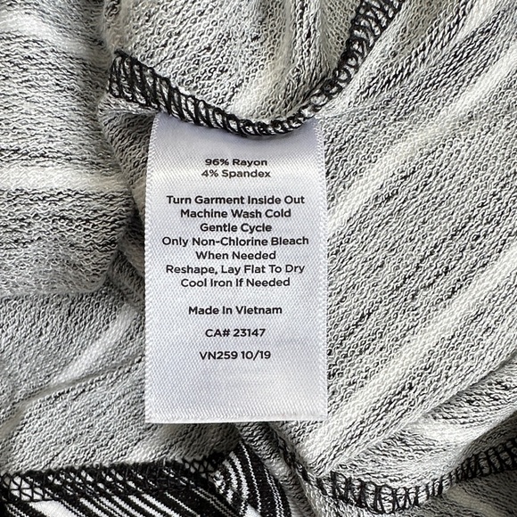 Talbots Black and White Striped‎ Midi Dress Stretchy Rayon Blend - Picture 3 of 4